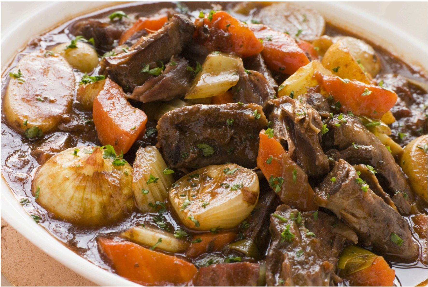 Oxtail stew with vegetables